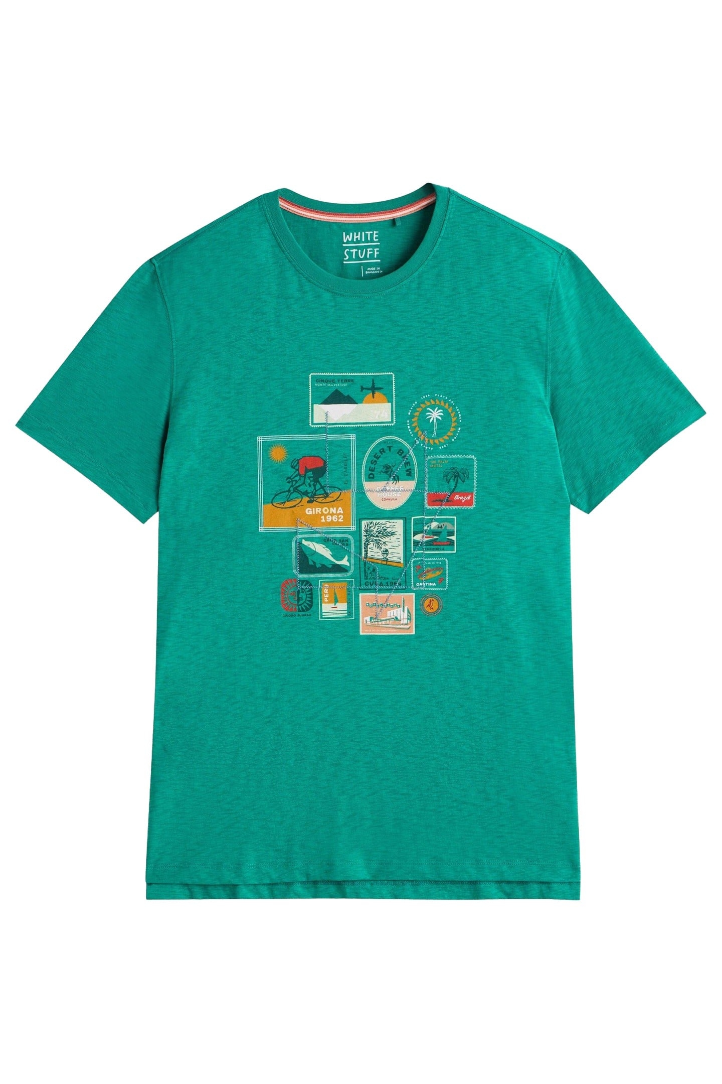 TRAVEL GRAPHIC TEE TEAL PRINT 5