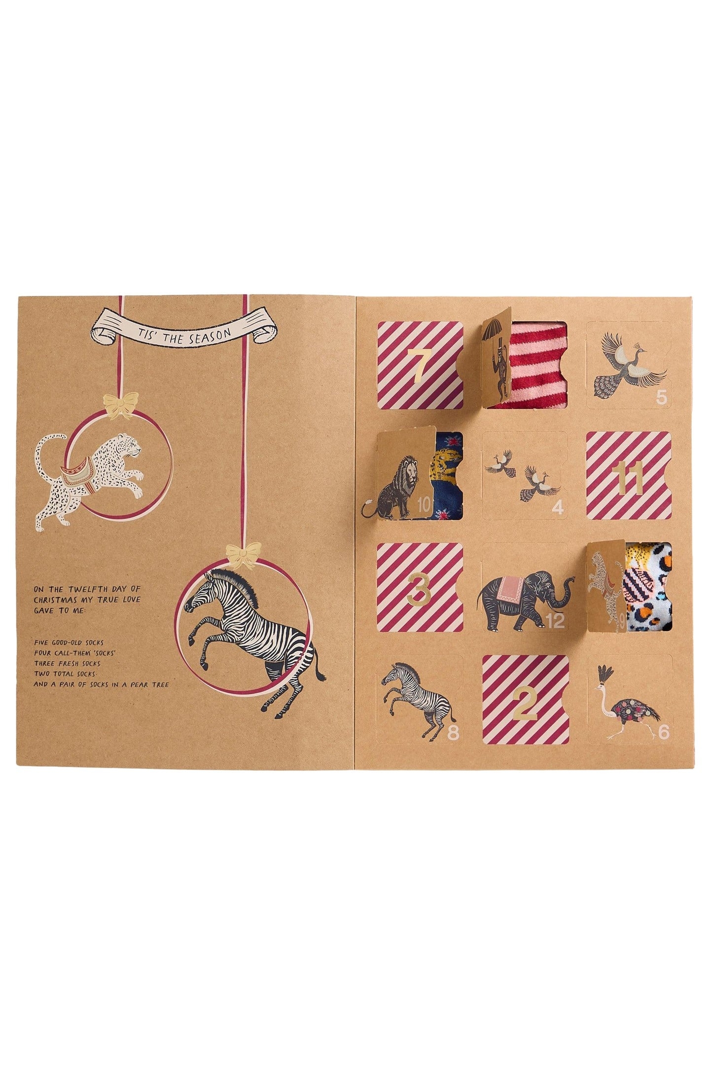 12 DAYS WOMENS SOCK ADVENT PINK MULTI 3