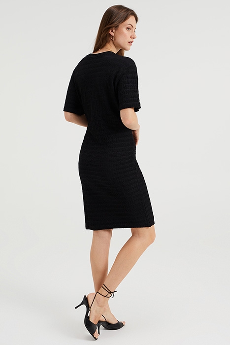 LADIES TRANSFER DRESS WITH STRUCTURE BLACK 3