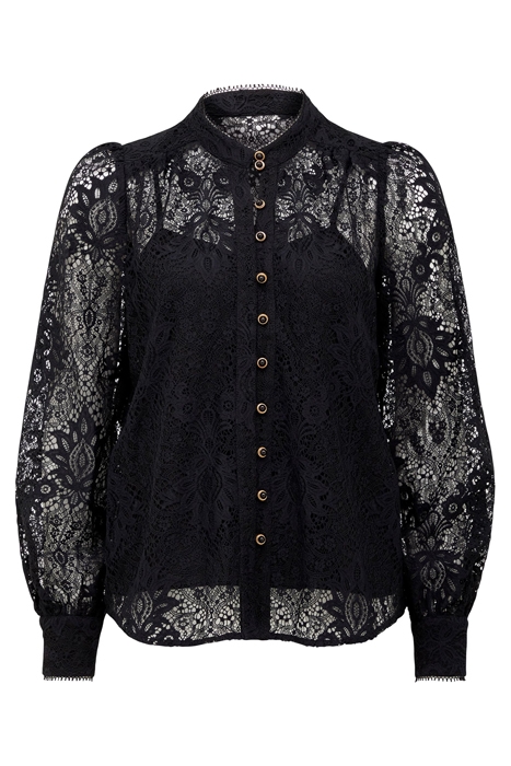RUTH BUTTON DOWN LACE BLOUSE BLACK 6