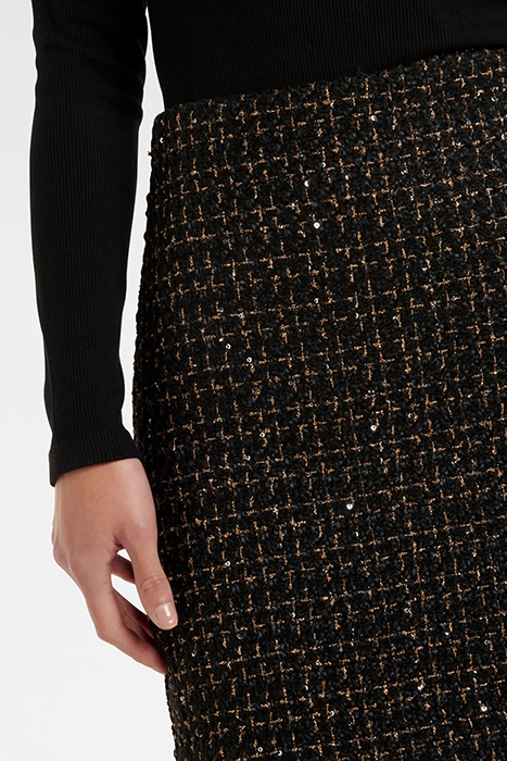 LARA BOUCLE MINI SKIRT BLACK/GOLD 5