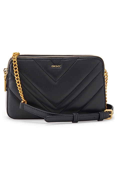 VIVIAN - DBL ZIP CROSSBODY BLACK/GOLD 1