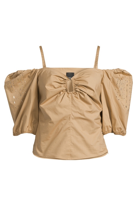 IRVIN BLUSA POPELINE DARK NOUGAT 6