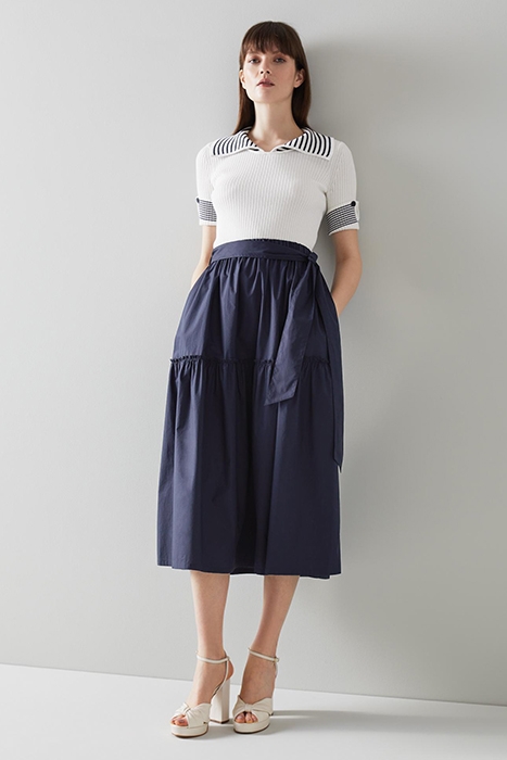 REGO MIDI SKIRT NAVY 3