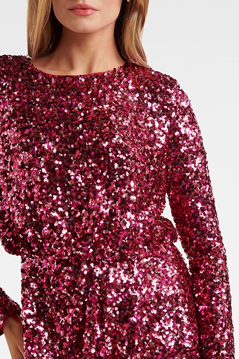 JUNIPER SEQUIN WRAP MINI DRESS HOT PINK 5