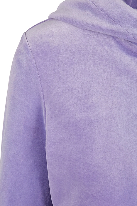 LADIES SHORT VELVET ZIP HOODY LAVENDER 7