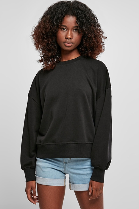 LADIES OVERSIZED RAINBOW CREWNECK BLACK 2