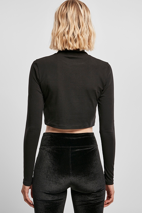 LADIES ORGANIC CROPPED TURTELNECK LONGSLEEVE BLACK 2