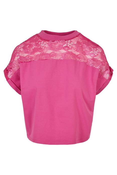 LADIES SHORT OVERSIZED LACE TEE BRIGHTVIOLET 1