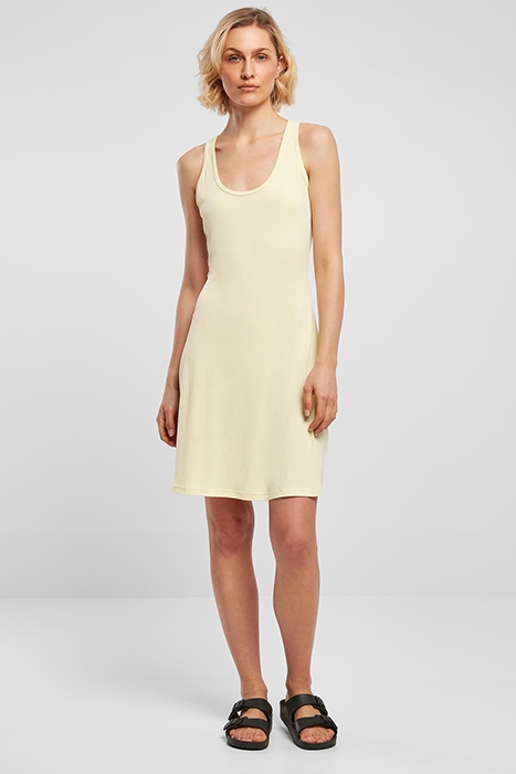 LADIES MODAL SHORT RACER BACK DRESS SOFTYELLOW 4
