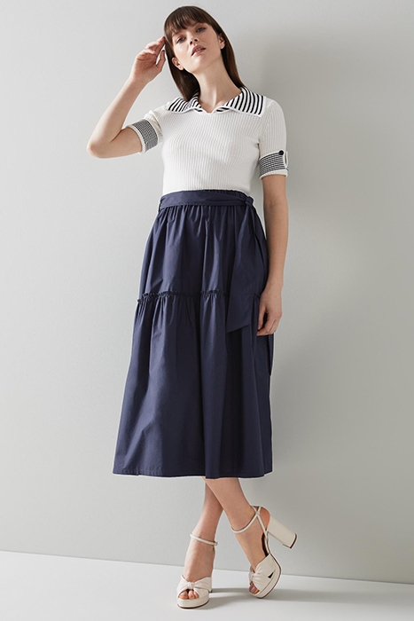 REGO MIDI SKIRT NAVY 1