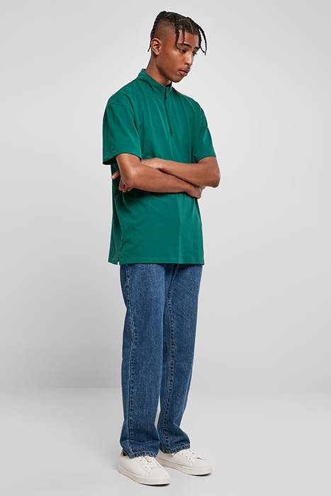 BOXY ZIP PIQUE TEE GREEN 4