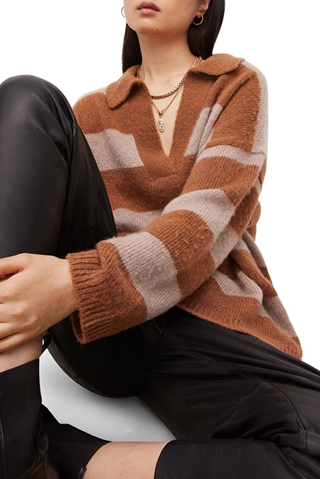 LOU POLO JUMPER GINGER BROWN/PINK 6