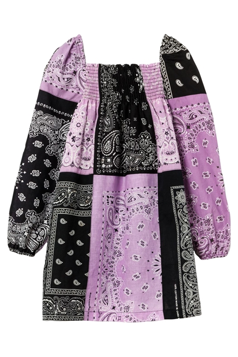 70S UPCYCLED LS BABYDOLL DRESS ASSORTED BANDANA 2