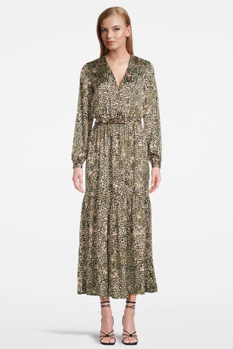 ACCOGLIERE 1 ABITO SATIN STAMP MULTICOLOR PINK/GREEN 1