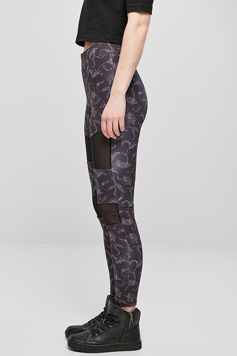 LADIES TECH MESH AOP LEGGINGS BLACKPAISLEY 6