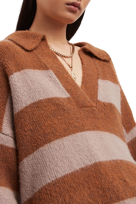 LOU POLO JUMPER GINGER BROWN/PINK 7