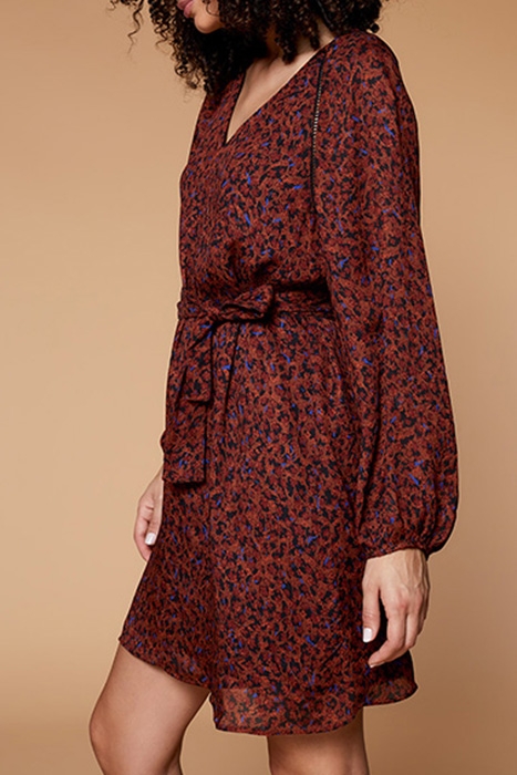 RESKY - COGNAC NEO-ANIMAL PRINT DRESS 4