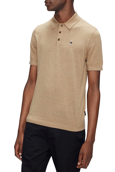 HAWORTH SS KNITTED POLO TAN-WHITE 2