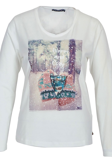 CREW NECK TEE LS + DECO WHITE 2