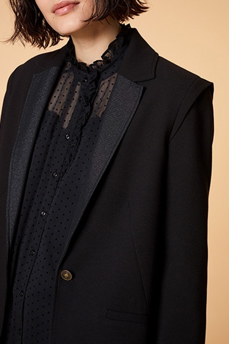 VERONE - BLACK SUIT JACKET WITH CONTRAST COLLAR 3