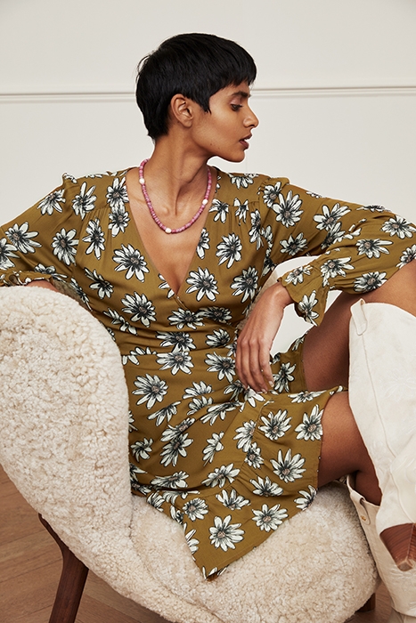 SASHA DRESS ODD OLIVE/BUTTERCREA 5