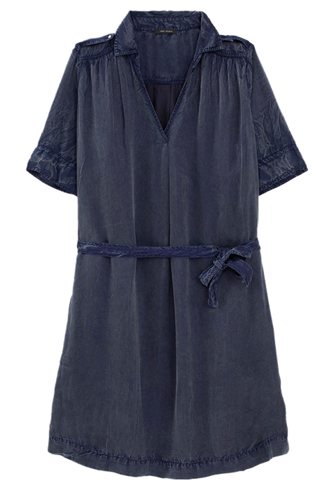 NAVY BLUE SHORT DRESS WITH SHOULDER TABS 1