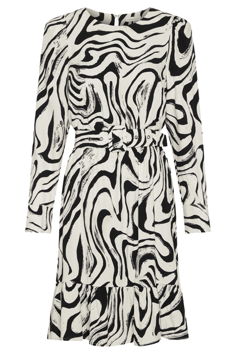 FREDDIE DRESS CREME BRULEE/BLACK 1