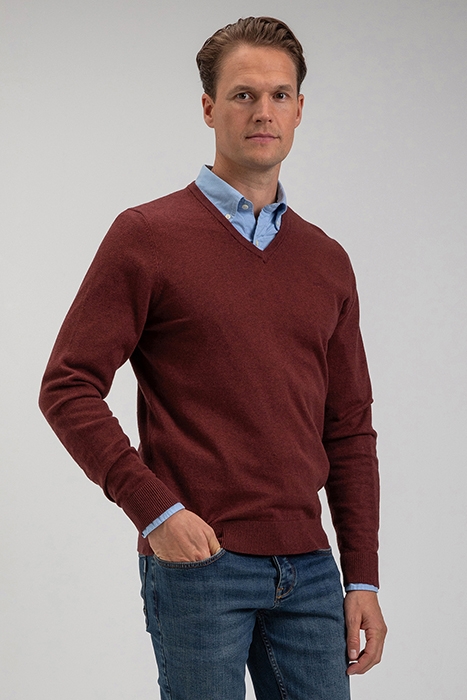 V-NECK SWEATER RUSTY RED 2
