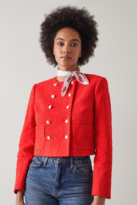 SASKIA CROPPED JACKET RED 1