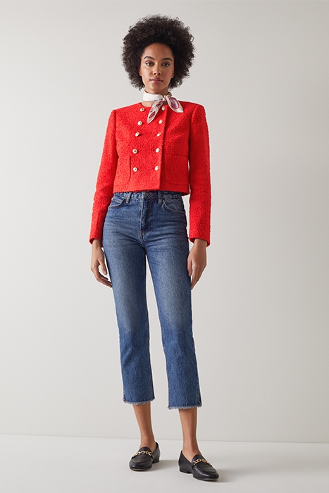 SASKIA CROPPED JACKET RED 2