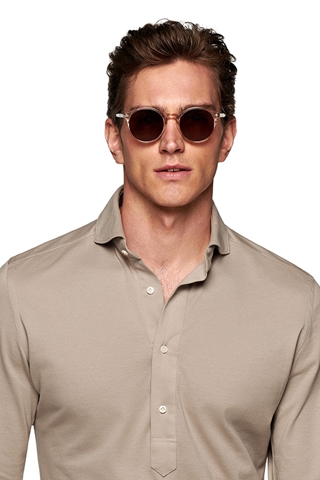 LIGHT BROWN EXTRA SLIM FIT POPOVER 5