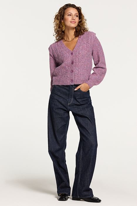 LADIES ASPEN CARDIGAN WINE PURPLE 3