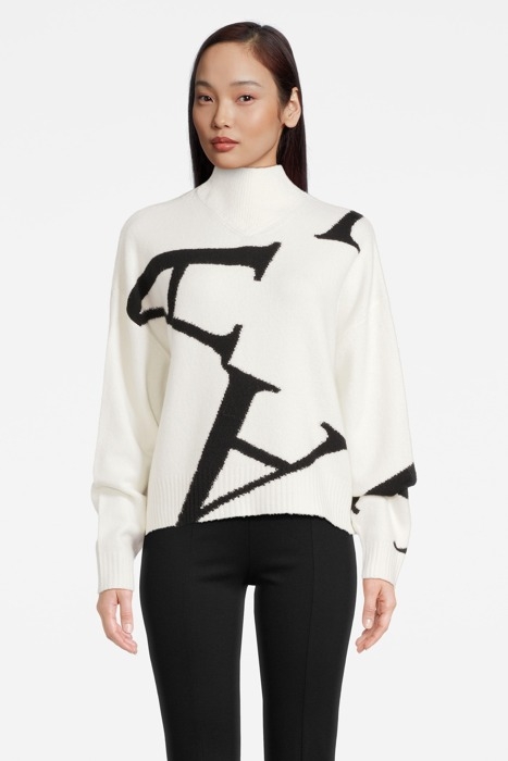 A STAR JUMPER CHALK WHITE/BLACK 1