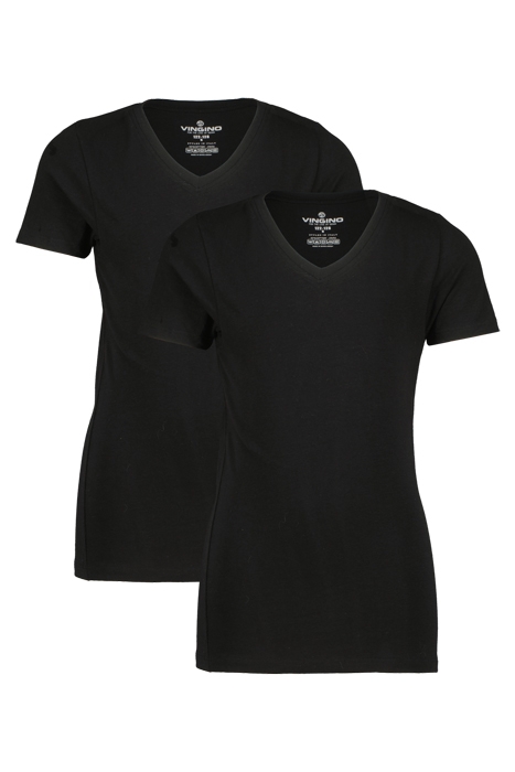 T-SHIRT V-NECK (2-PACK) DEEP BLACK 1