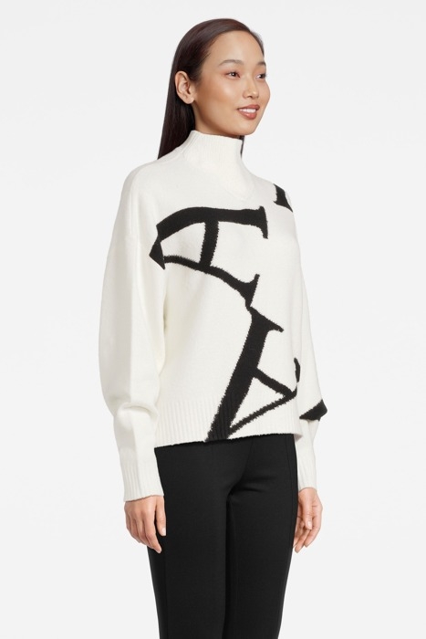 A STAR JUMPER CHALK WHITE/BLACK 3