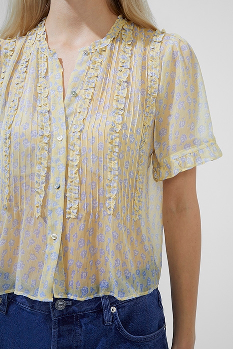 DORIA CRINKLE RUFFLE FRONT TOP GOLDEN GLAZE MULTI 3