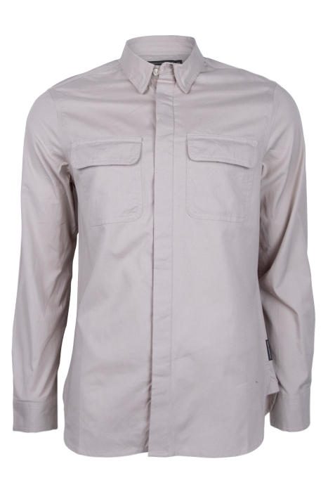 OXFORD 2 POCKET OVERSHIRT LS SOLID STONE 1