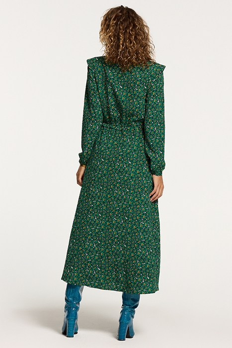 LADIES CALAMA DRESS POPPY FLOWER RAIN GREEN FLOWER 2