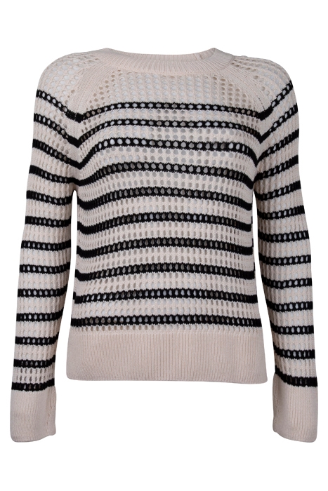 PALOMA STR CREW NECK PAMPAS WHITE/BLACK 1