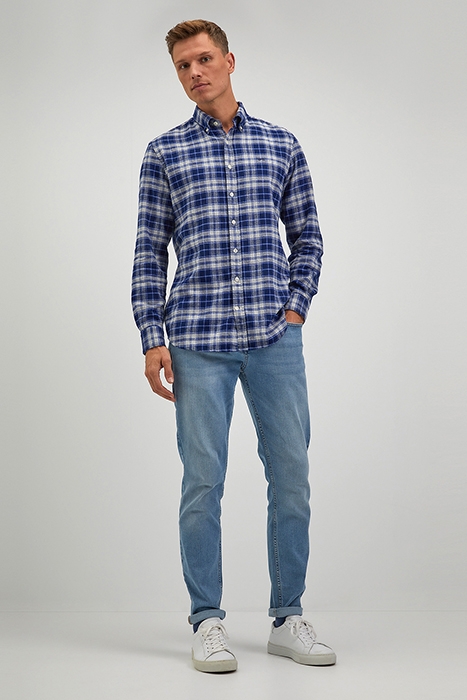 MELANGE CHECK SHIRT MARINE 2