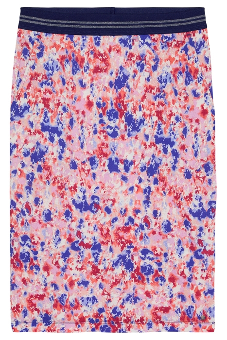 MIDI A-LIJN BLOEMENPRINT ROK MET ELASTISCHE BAND RED BUD 5
