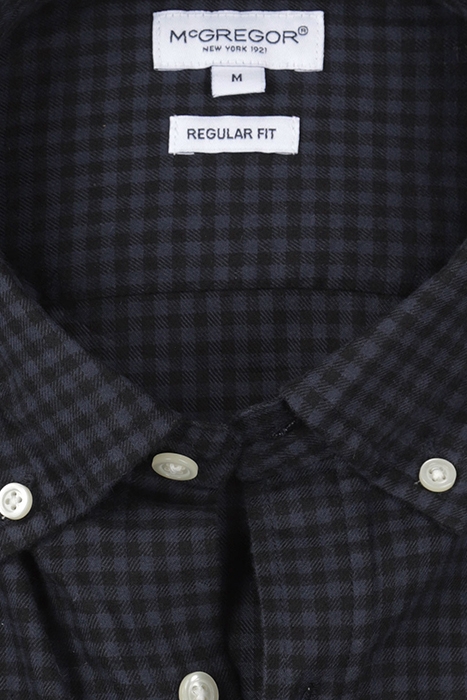 FLANNEL GINGHAM SHIRT NAVY 5