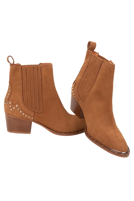 CAMEL LEATHER BOOTS WITH NUBUCK STUDS 5