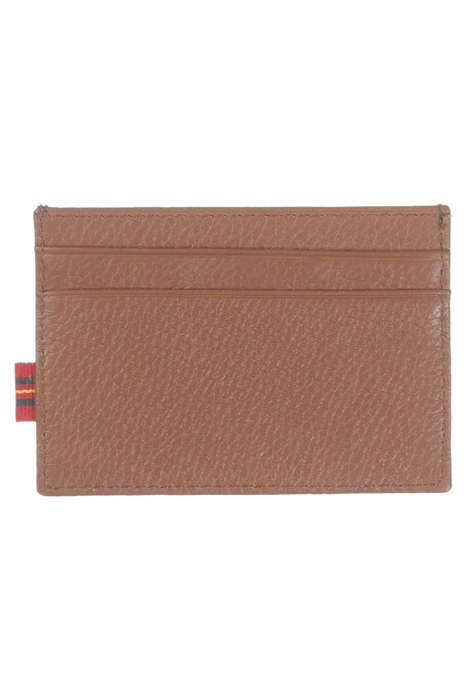 MONOGRAMMED LEATHER CREDIT CARD HOLDER NATURAL 2