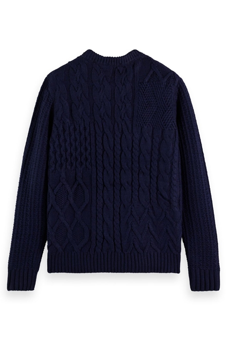 WOOL-BLEND STRUCTURE KNIT SWEATER NAVY 2