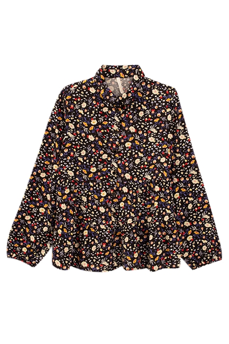 BLACK SHIRT WITH COLOUR FLORAL LEOPARD PRINT 3