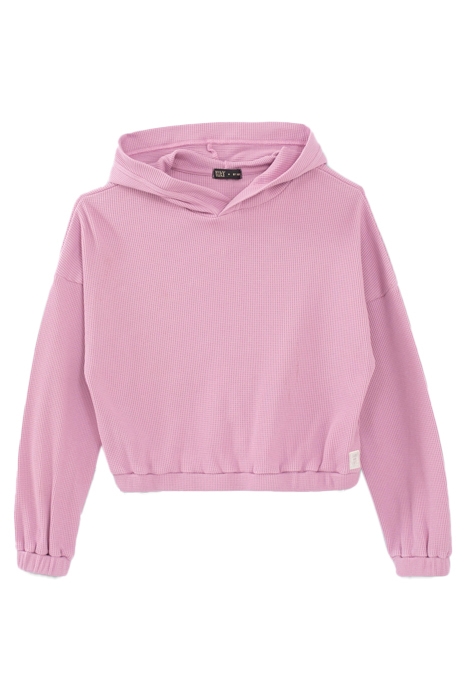 GIRLS’ VIOLET WAFFLE HOODIE 1