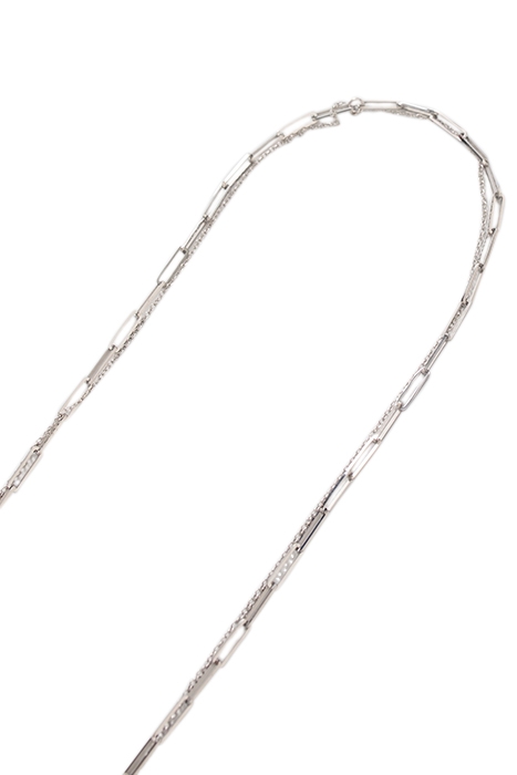 SILVER METAL DOUBLE-ROW LONG NECKLACE + MEDALLION 4