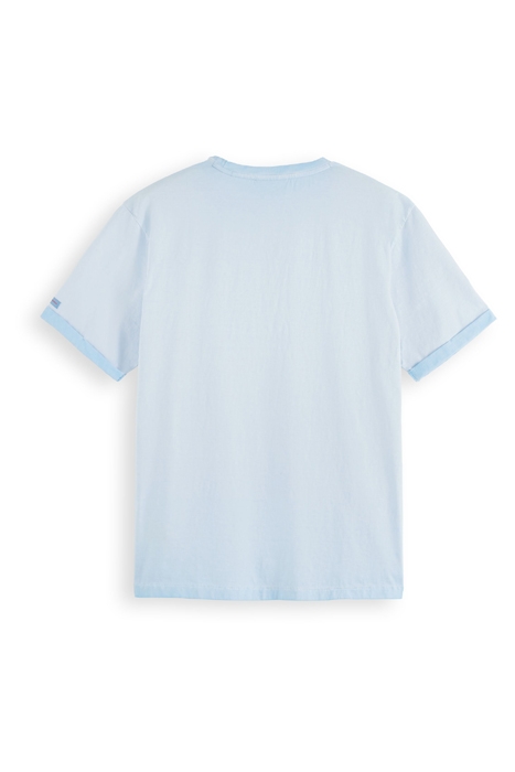 COLD DYE TEE WITH CHEST ARTWORK SEA BLUE 2